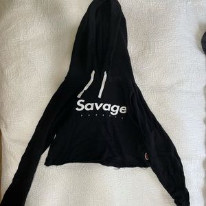 Savage barbell cropped hoodie